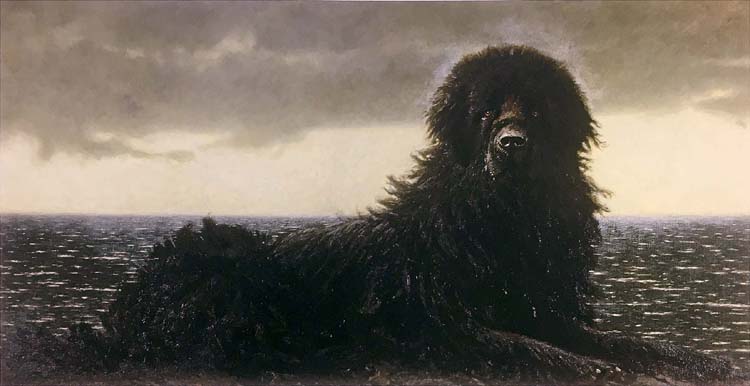 Newfoundland James Jamie Wyeth print black dog